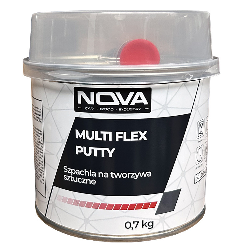 NOVA MULTI FLEX PUTTY - Szpachla na tworzywa sztuczne + utwardzacz, 0.7kg (ciemnoszary)