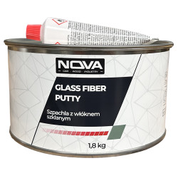 NOVA GLASS FIBER PUTTY - Szpachla z włóknem szklanym + utwardzacz, 1.8kg (zielonoszary)