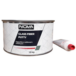 NOVA GLASS FIBER PUTTY - Szpachla z włóknem szklanym + utwardzacz, 1.8kg (zielonoszary)