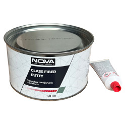 NOVA GLASS FIBER PUTTY - Szpachla z włóknem szklanym + utwardzacz, 1.8kg (zielonoszary)