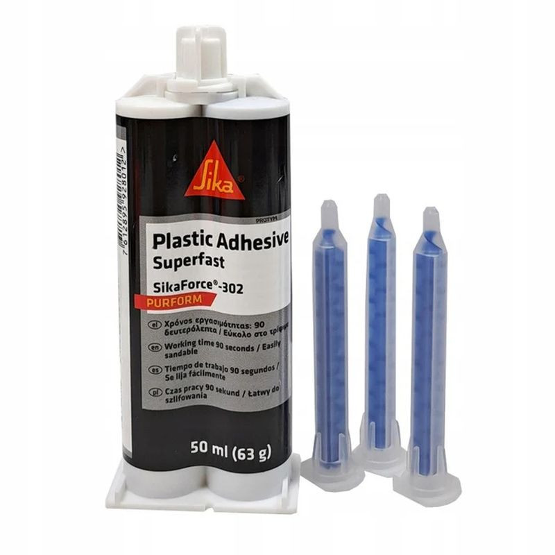 SikaForce 302 Szybki klej do tworzyw sztucznych czarny 50ml (10 minutowy)