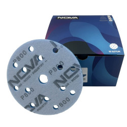 NOVA BLUE Line Disc - Krążek ścierny na gąbce, 14+1 otworów, 150mm,