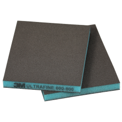 3M Gąbka ścierna dwustronna 124 mm x 98 mm, ultradrobna P600–800, niebieska /23811/