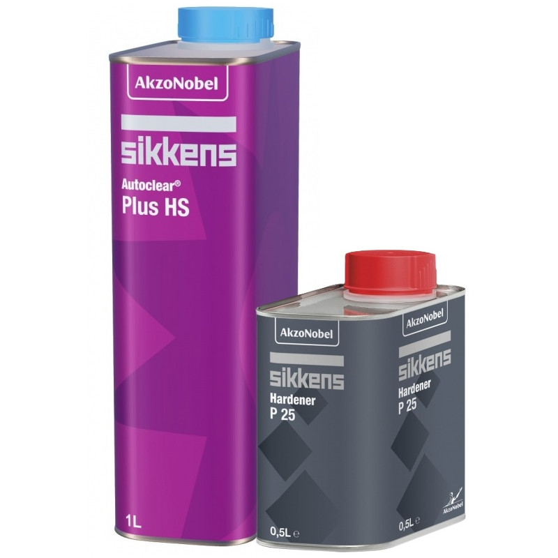SIKKENS lakier bezbarwny AUTOCLEAR PLUS HS 1L + SIKKENS Utwardzacz P25 0.5L